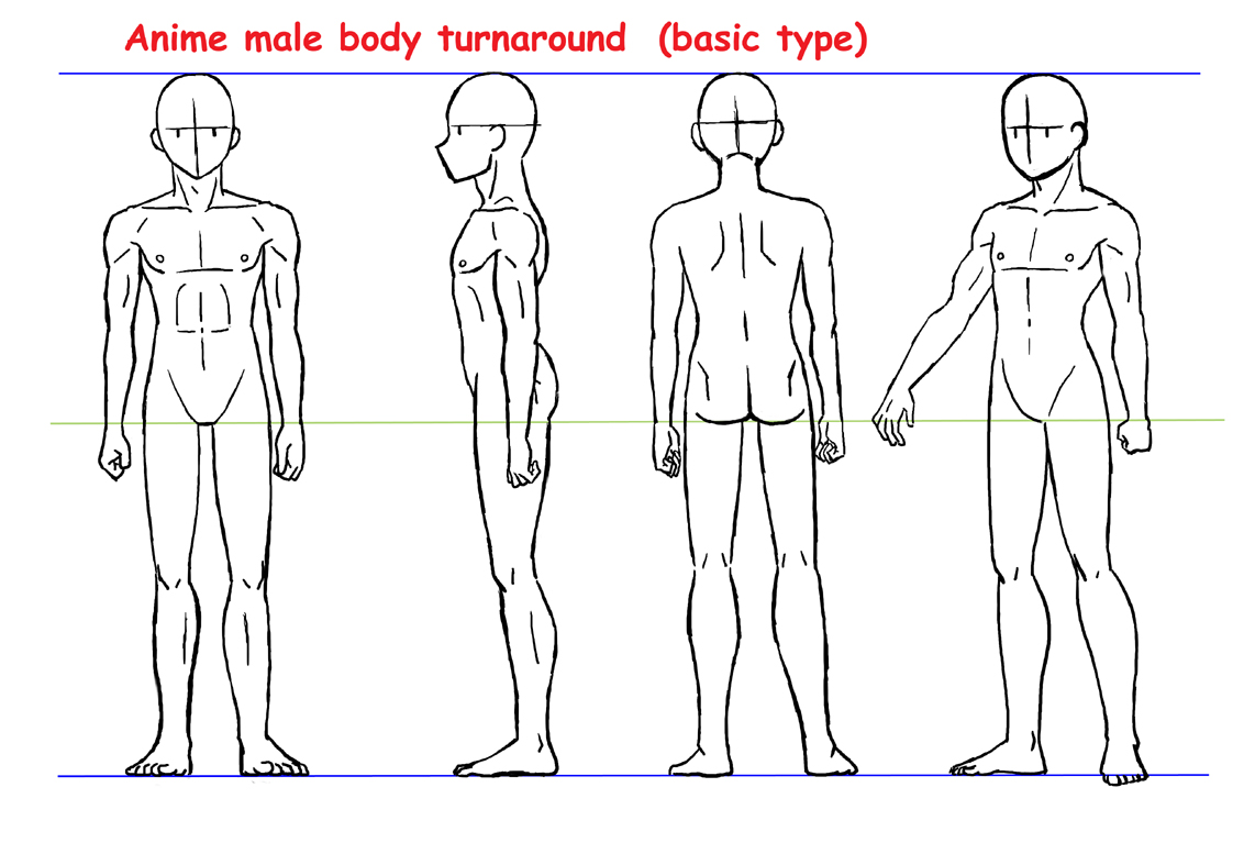 anime male body reference