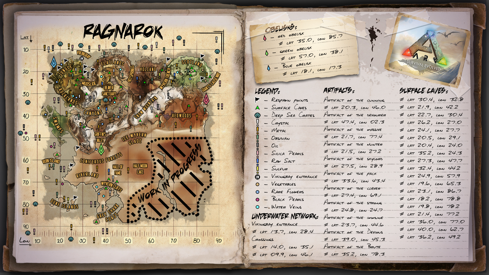 ark survival ragnarok map