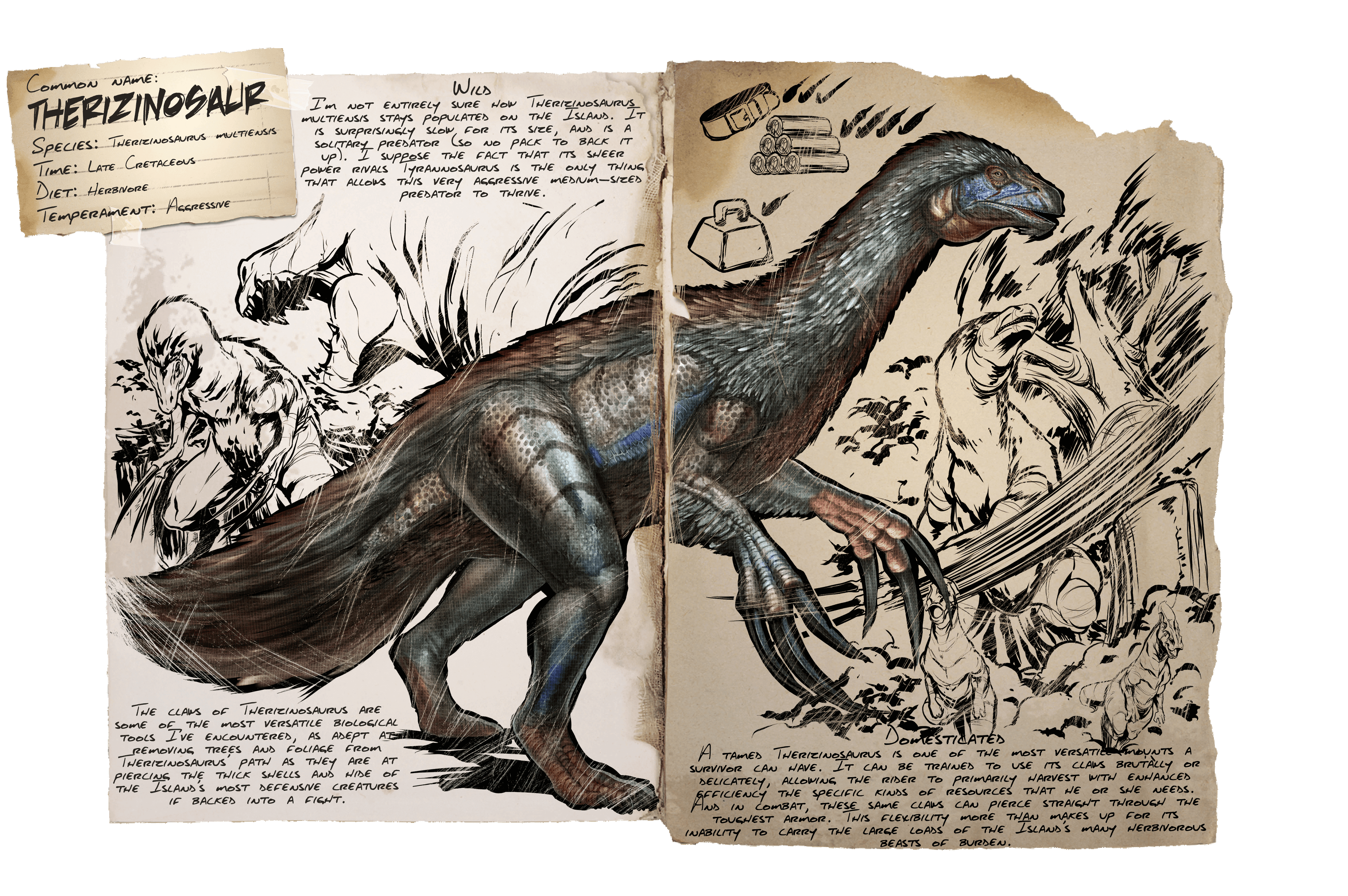 ark therizinosaurus tame