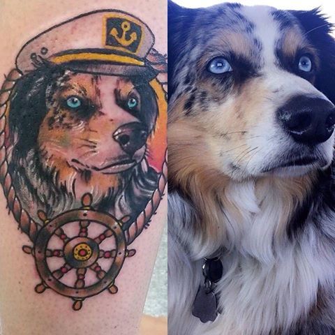 aussie shepherd tattoo