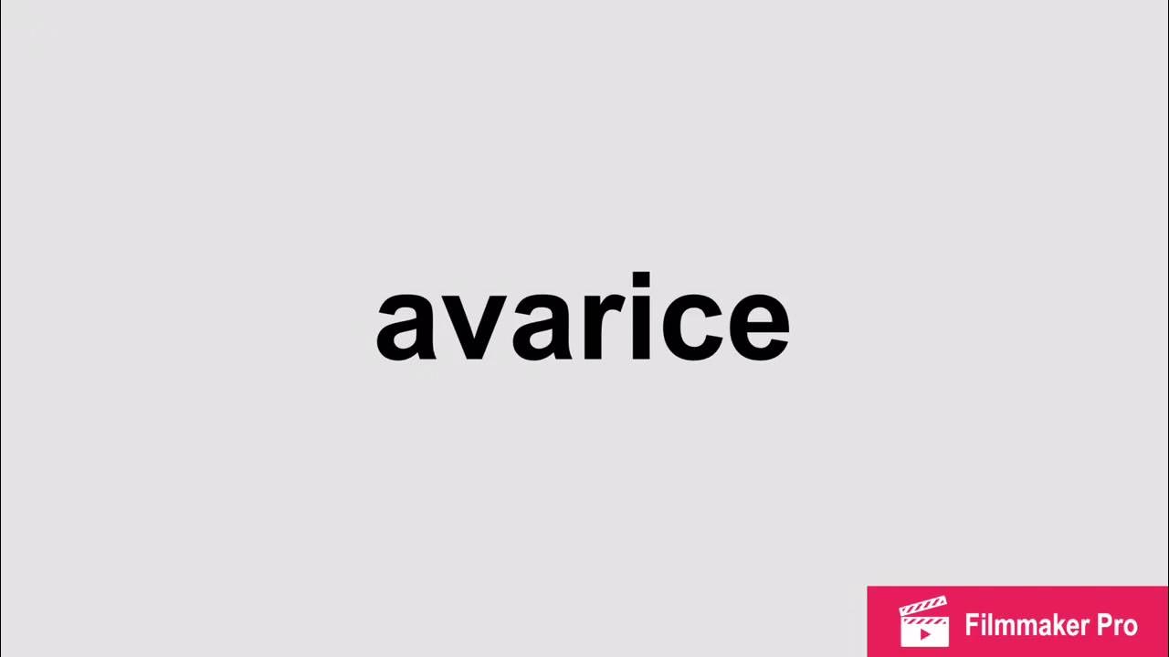 avarice pronunciation