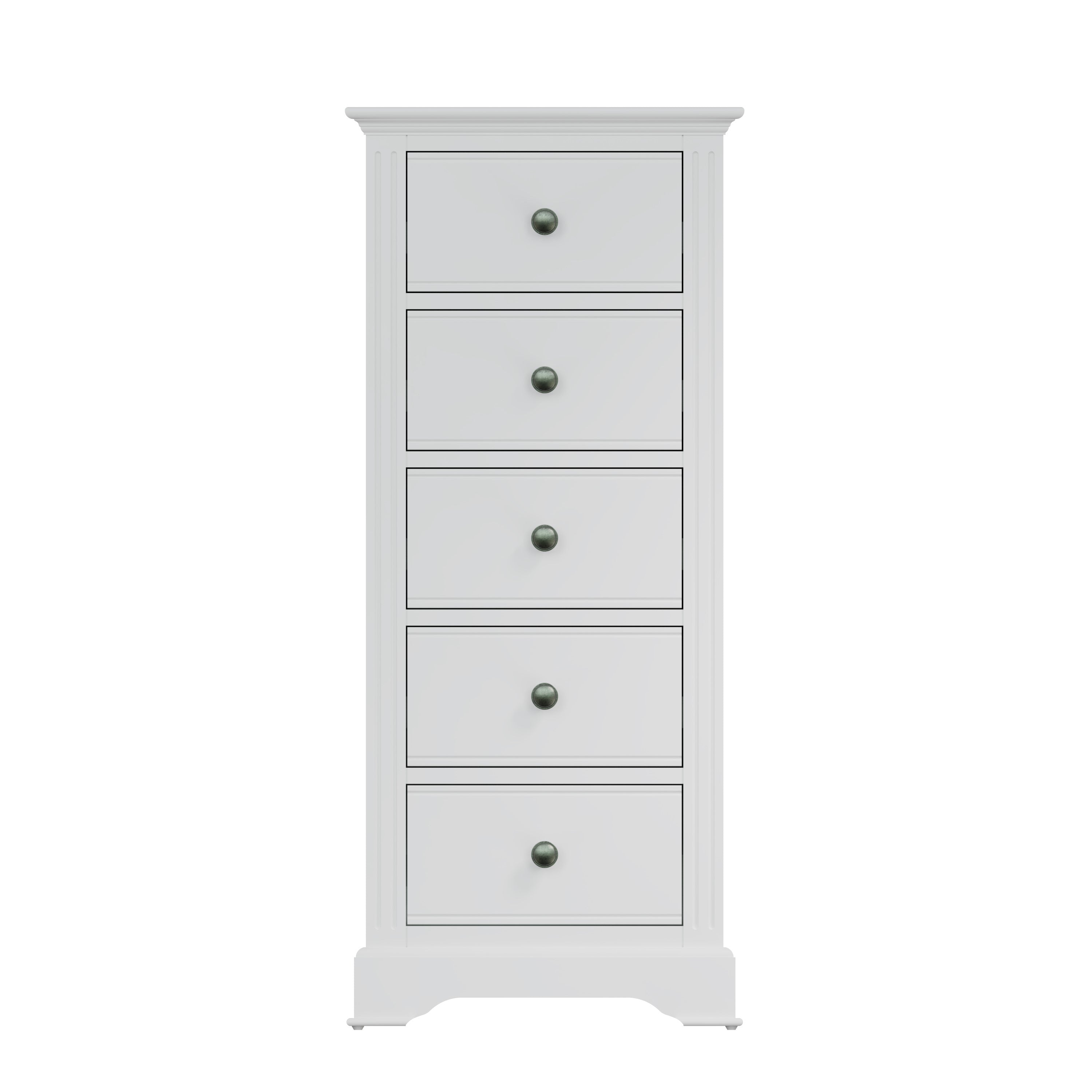 white skinny chest of drawers