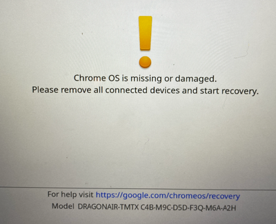 chrome os is missing or damaged