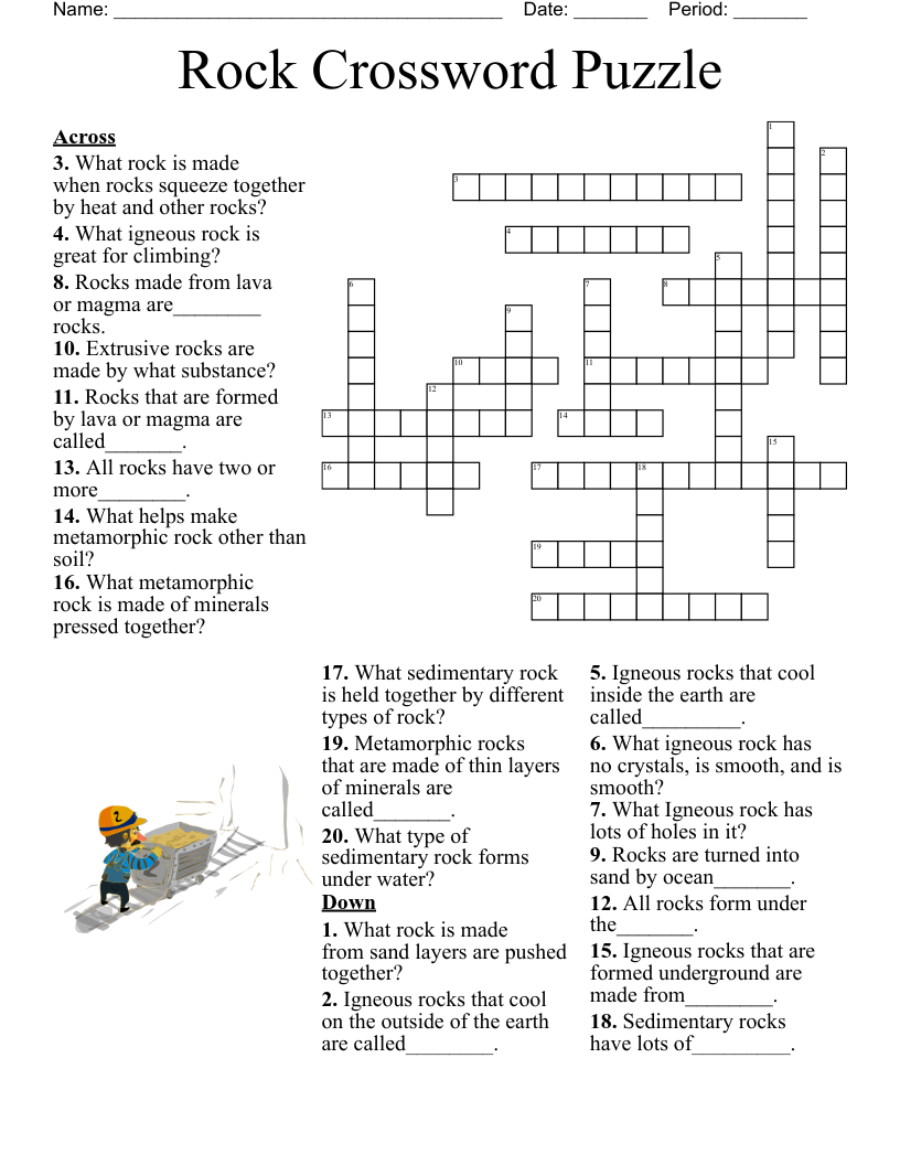 rock crossword