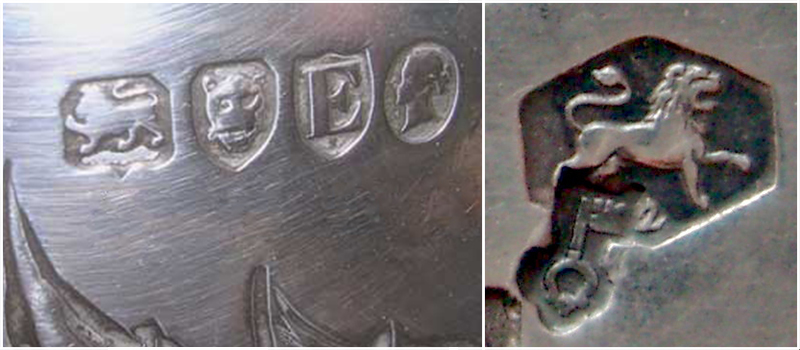 silver mark lion facing left