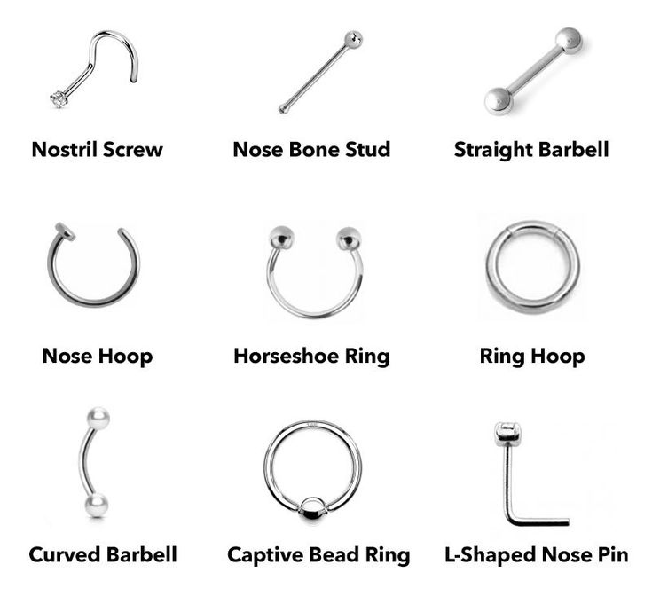 different types of nose piercings