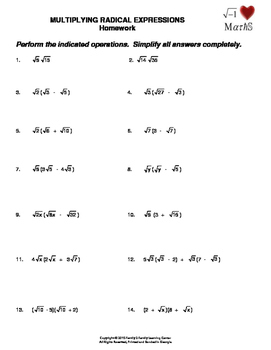 multiplying radicals worksheet with answers pdf