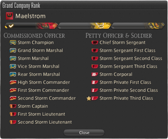 grand company ffxiv ranks