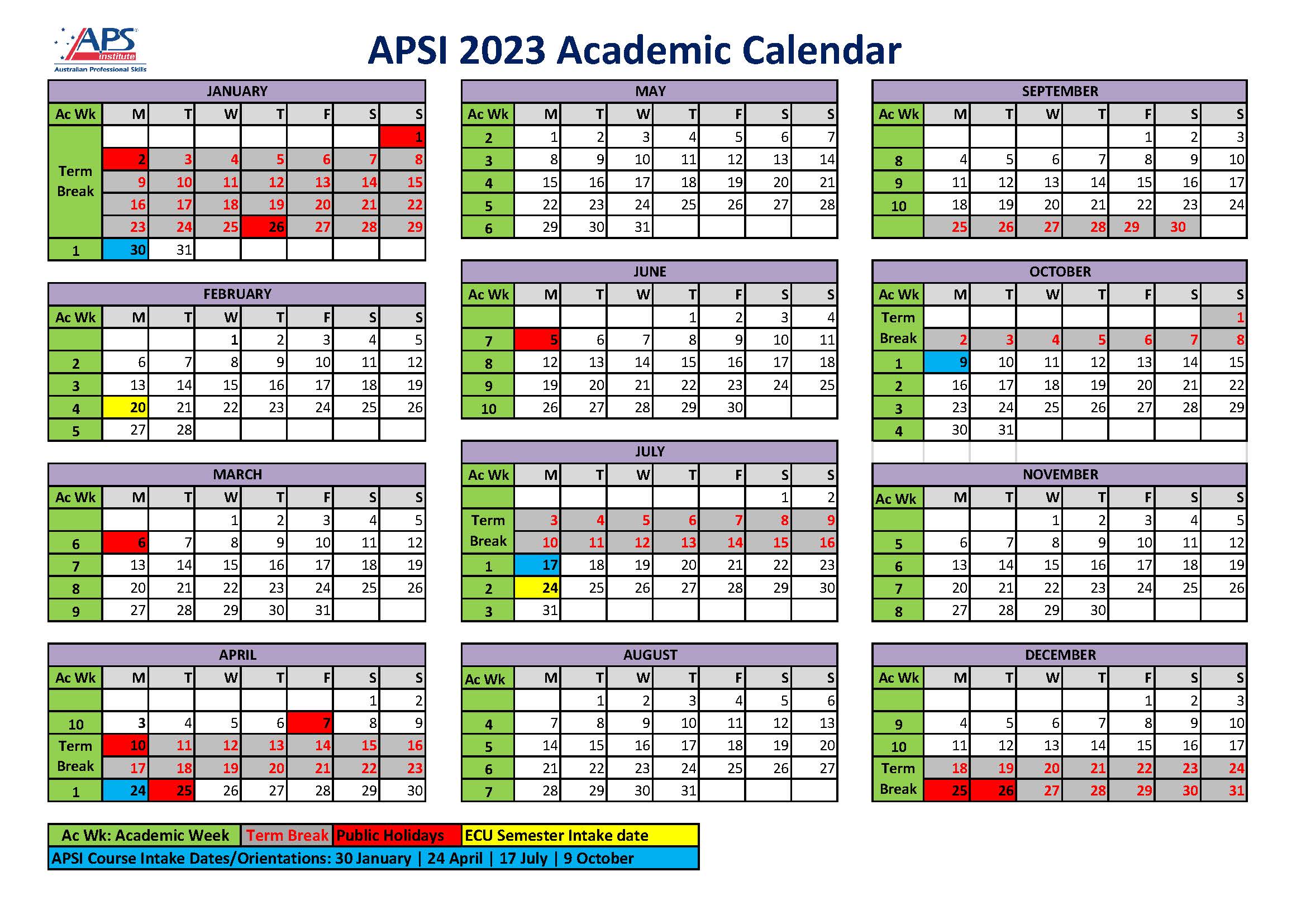 ecu semester dates 2023