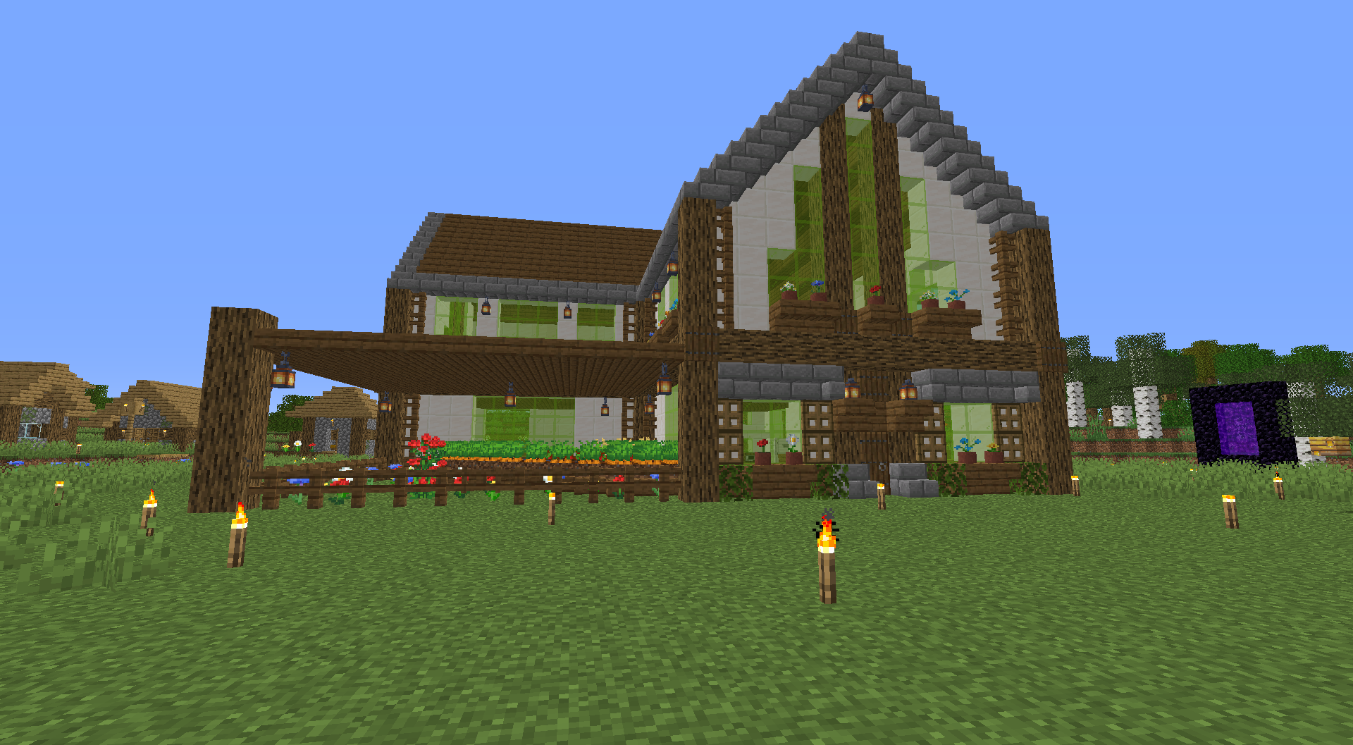 minecraft l shaped house