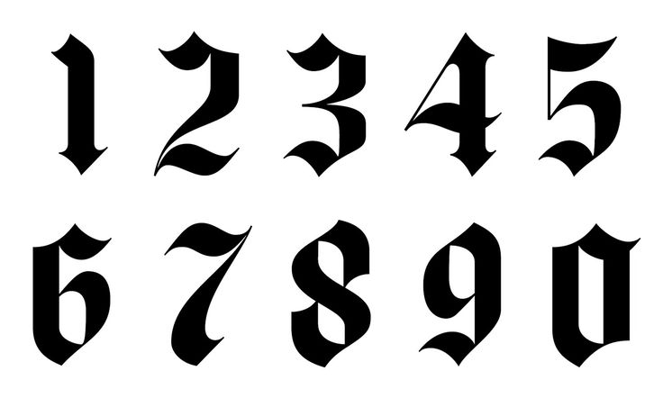 tattoo numbers fonts