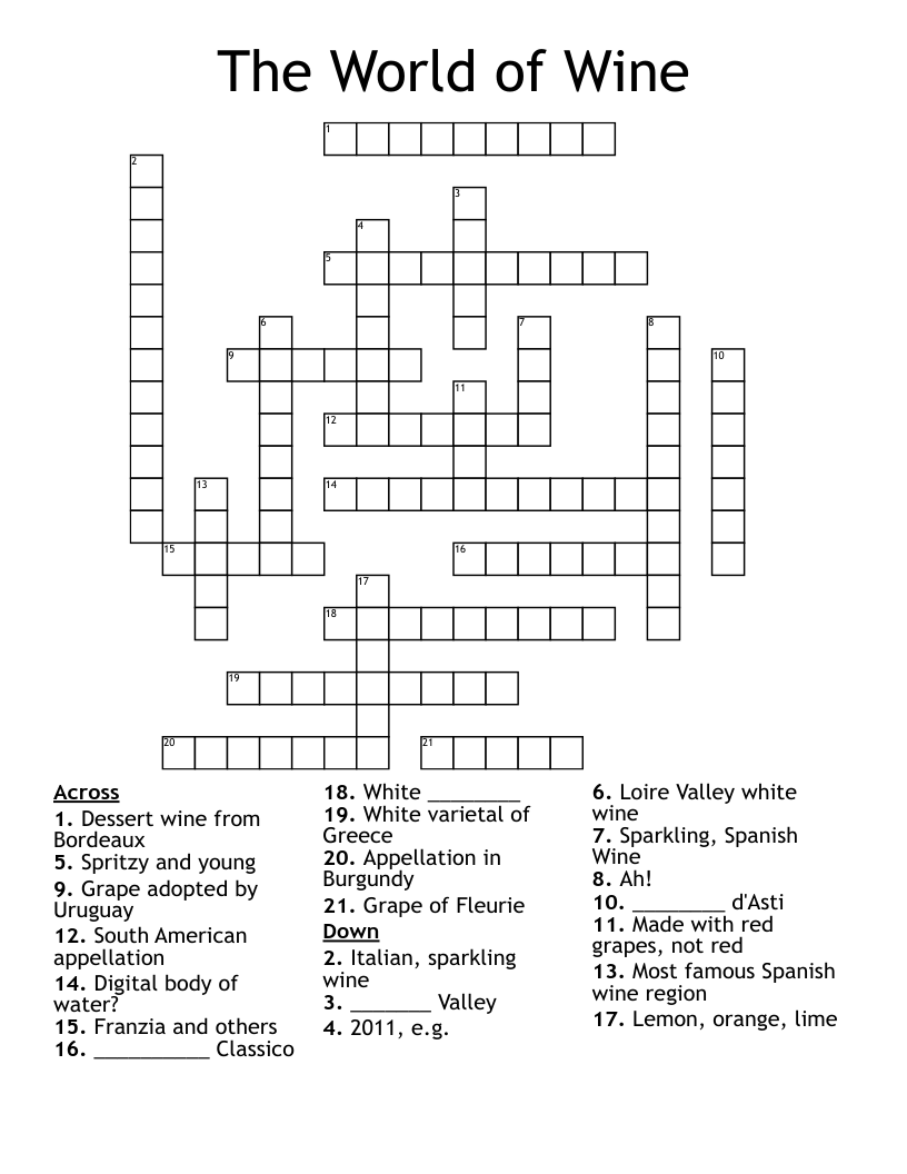 dessert wine crossword clue