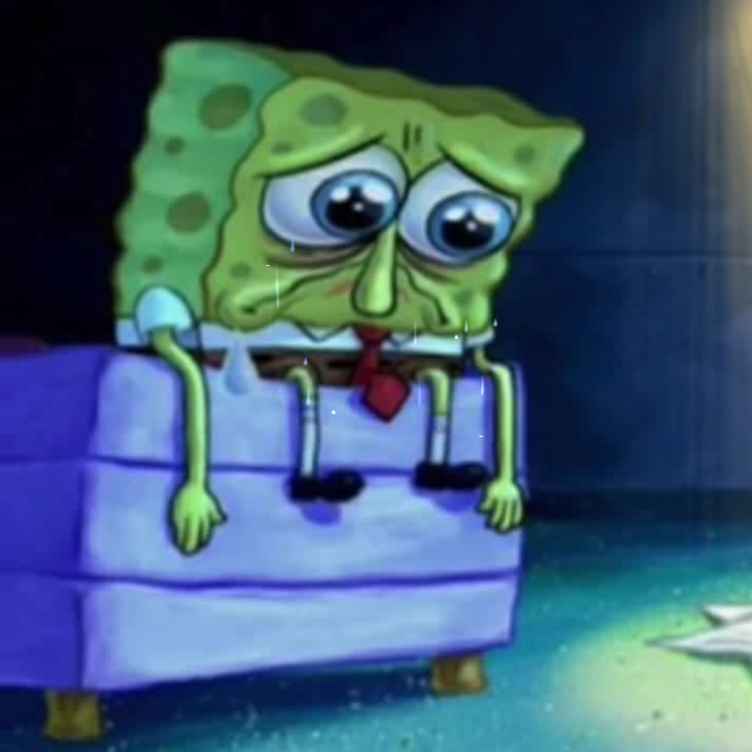 spongebob crying