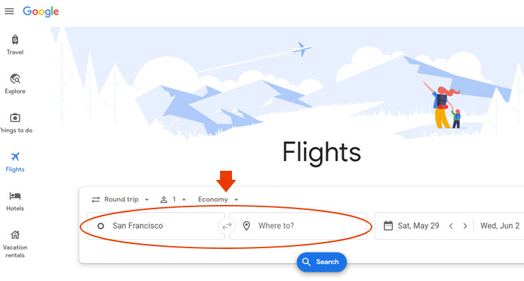 google flights round trip