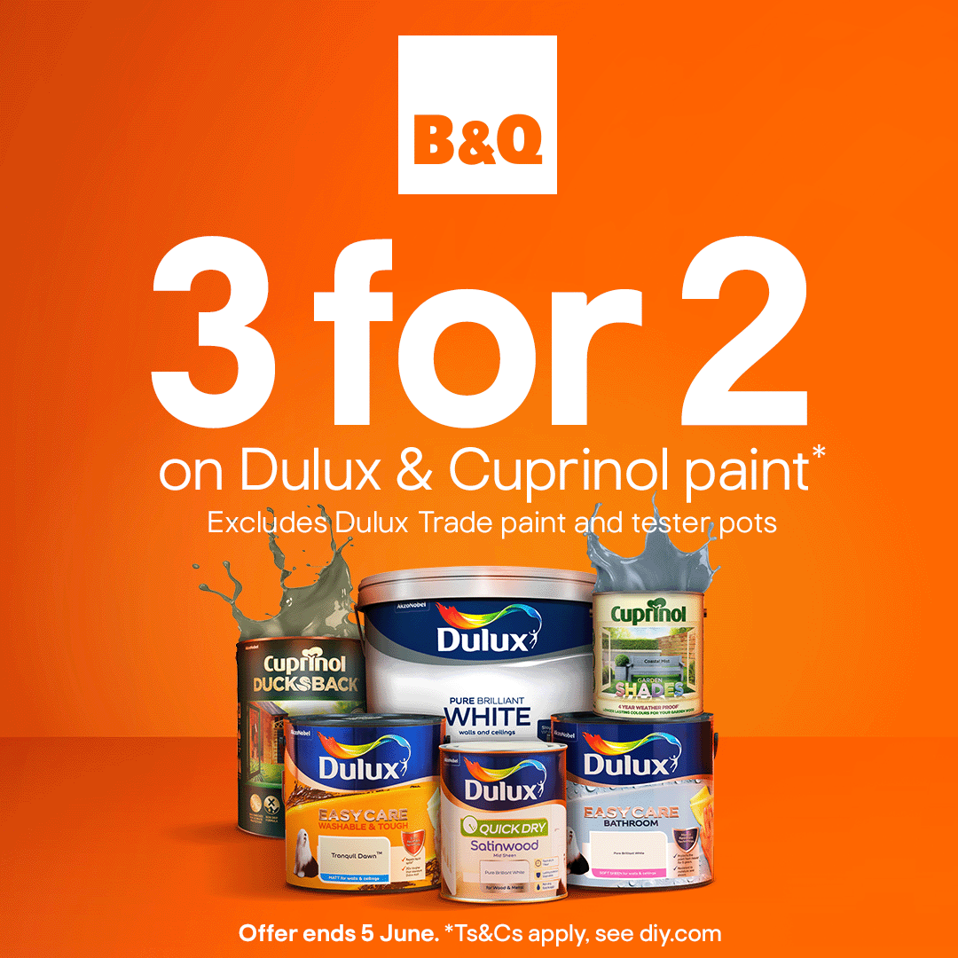 b&q paint 3 for 2 offer