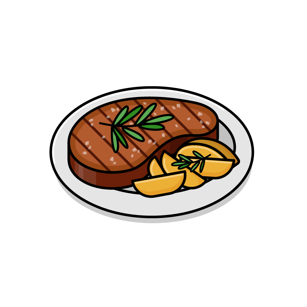 steak dinner clipart