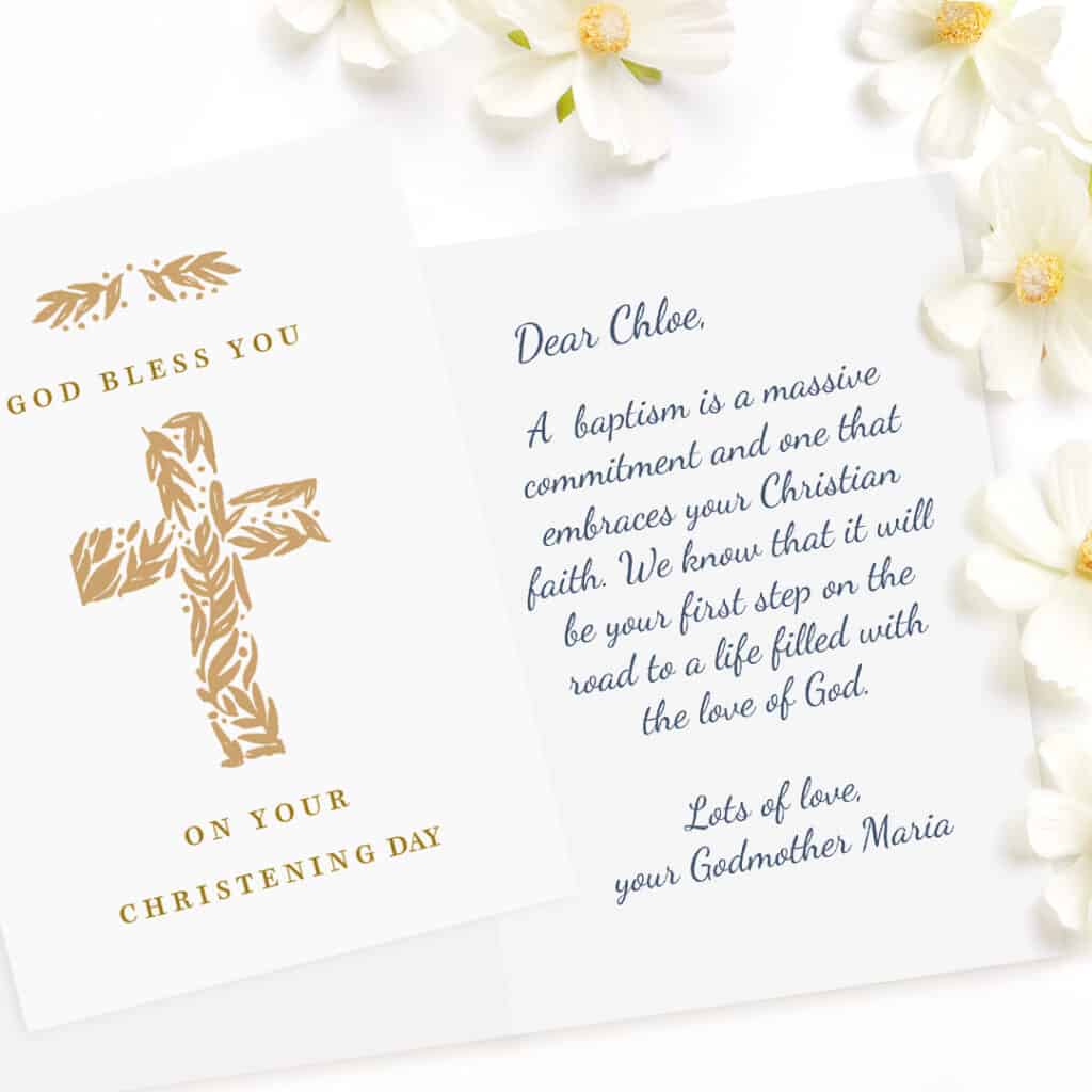 baptism card what to write