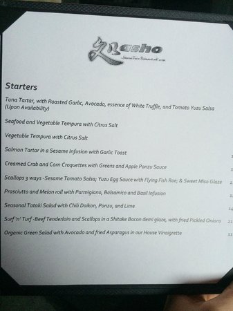 basho restaurant menu