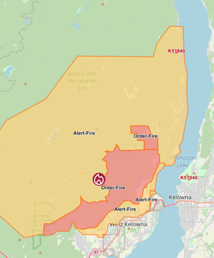 kelowna fire today map