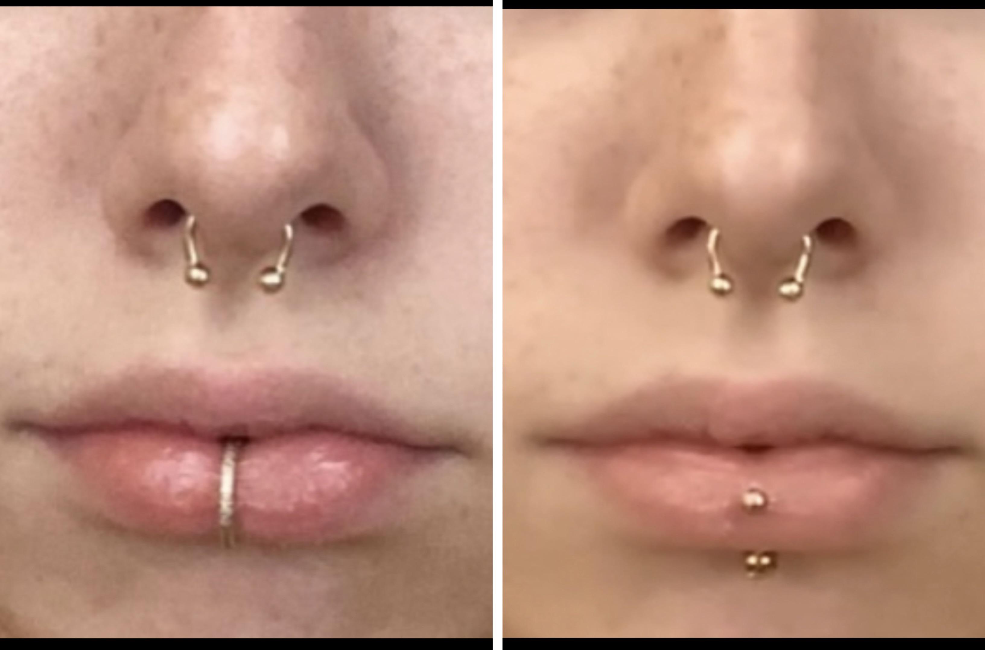 vertical labret piercing jewelry