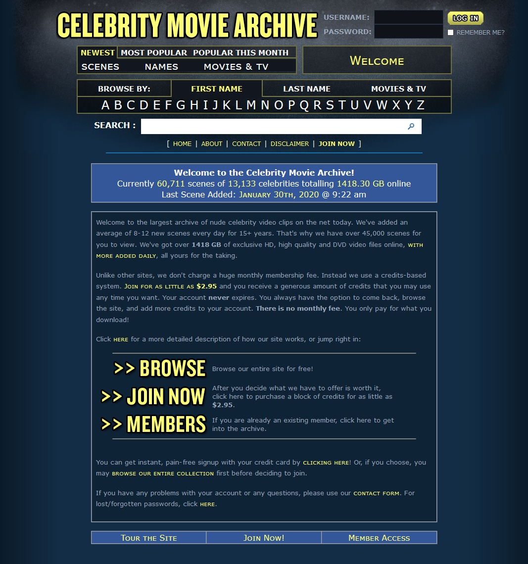 celebrity movie archive