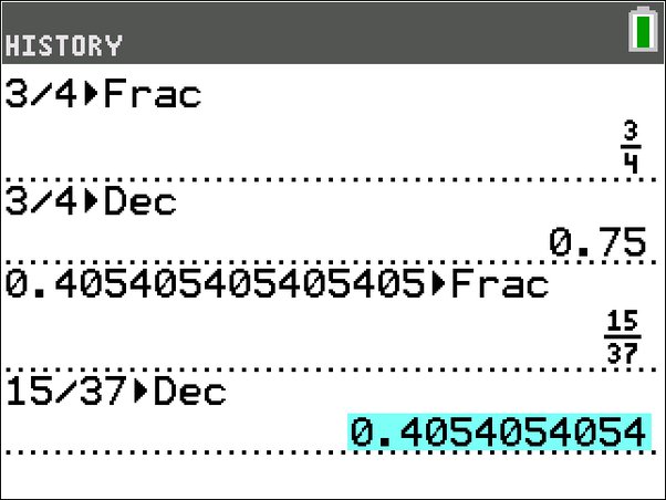 how to convert decimal to fraction on ti-84