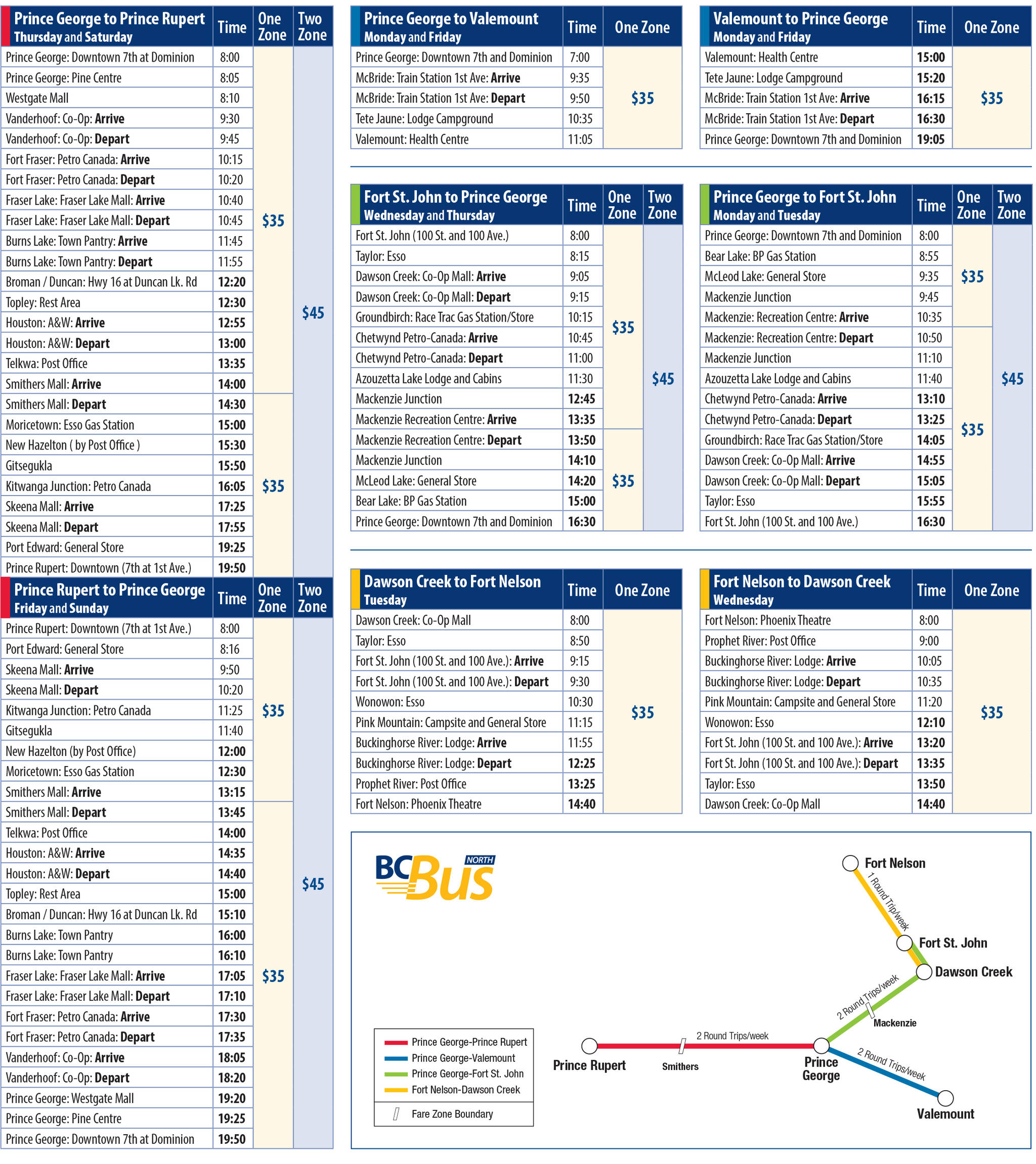 terrace bus schedule