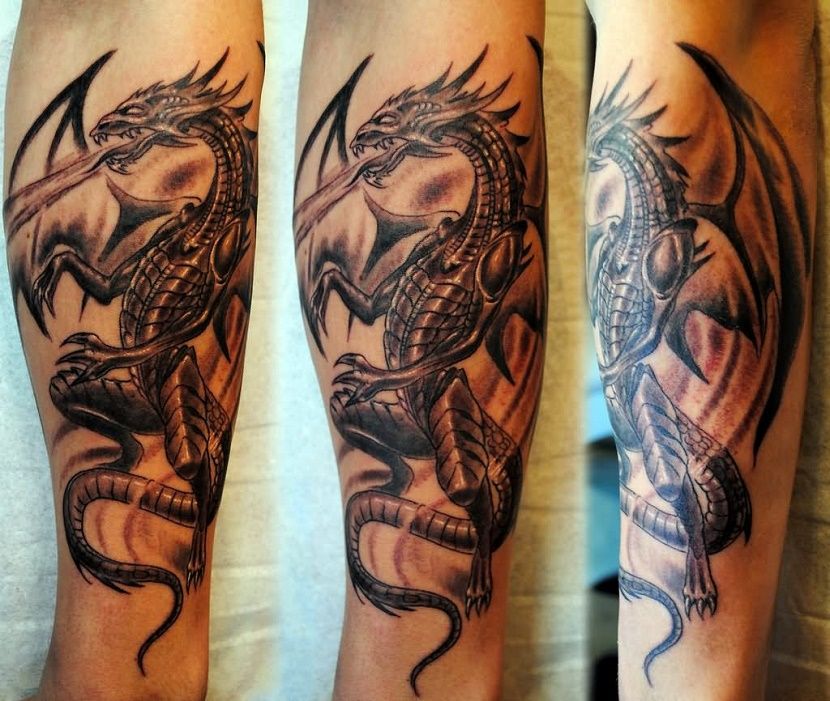 tatuajes de dragones en el brazo