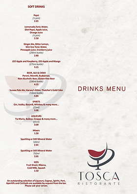 tosca pizza bar and grill menu