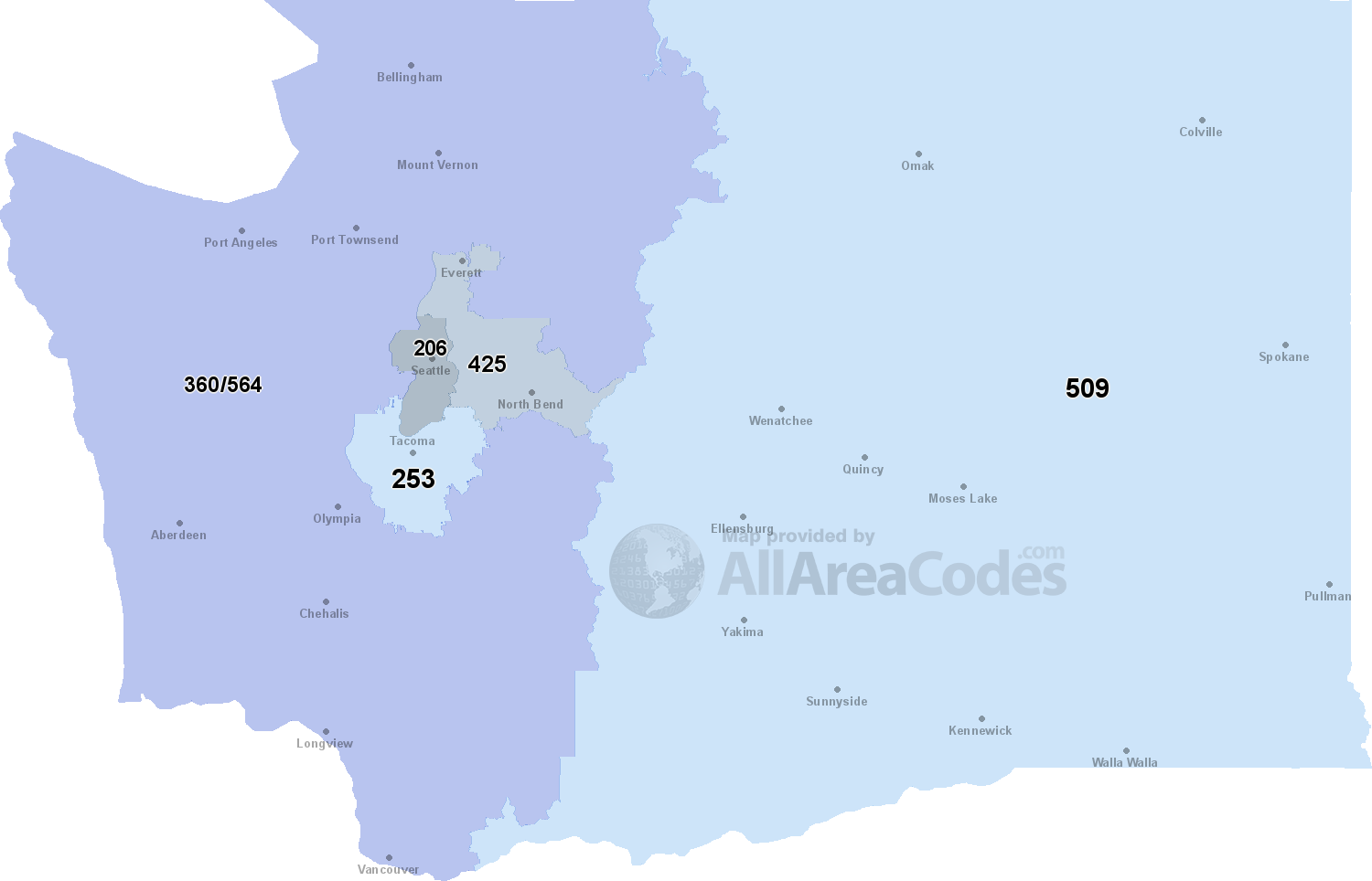 area code 360 location