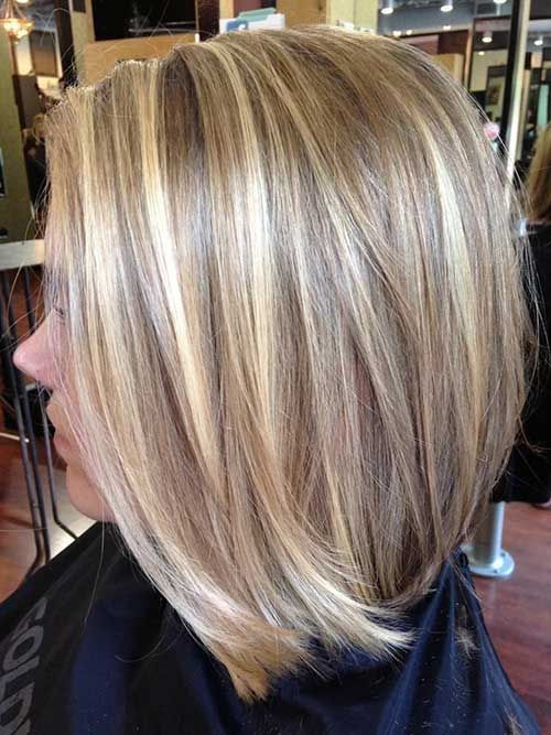 bob haircut blonde highlights