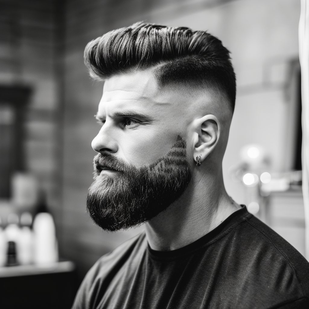 beard and fade haircut