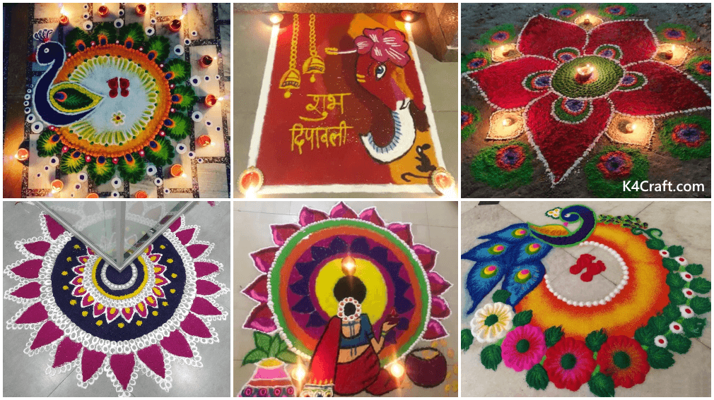 beautiful diya rangoli designs