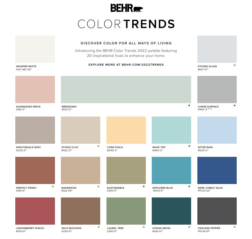 behr paint color palette