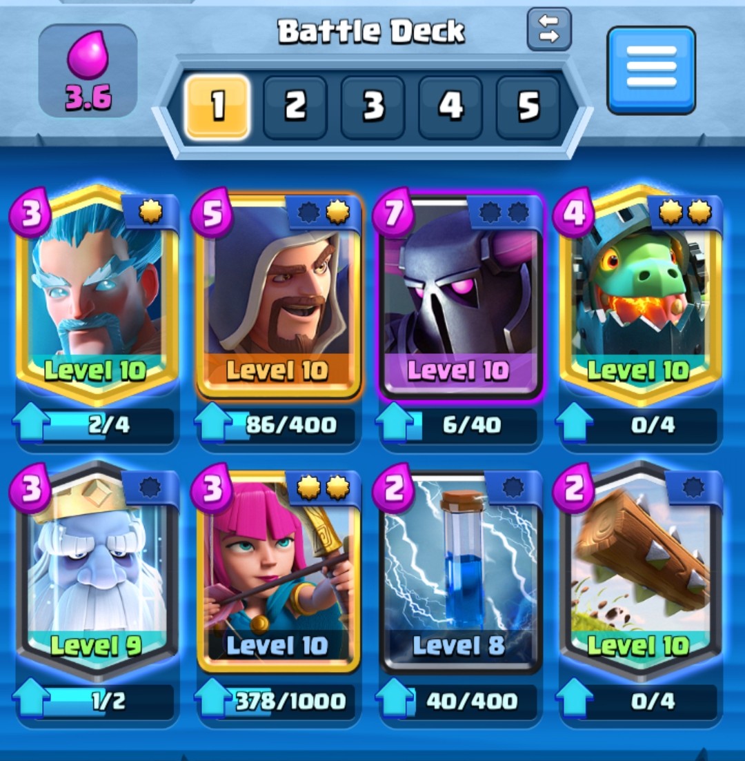 best deck in clash royale arena 6