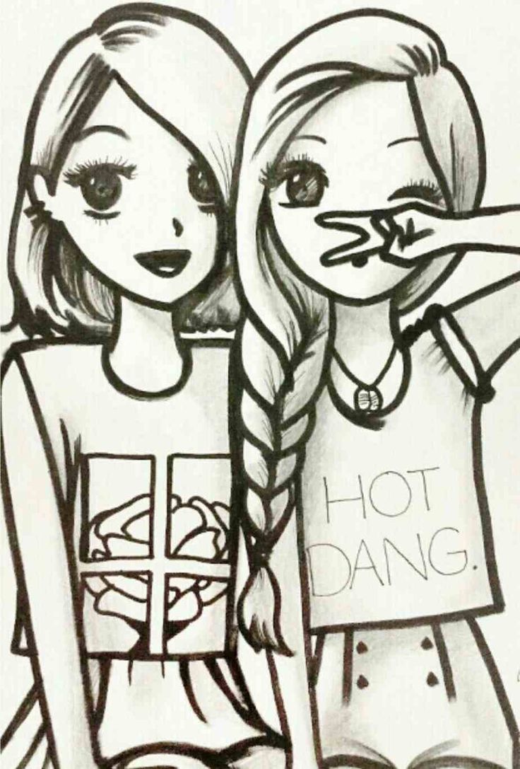 best friend cute drawings