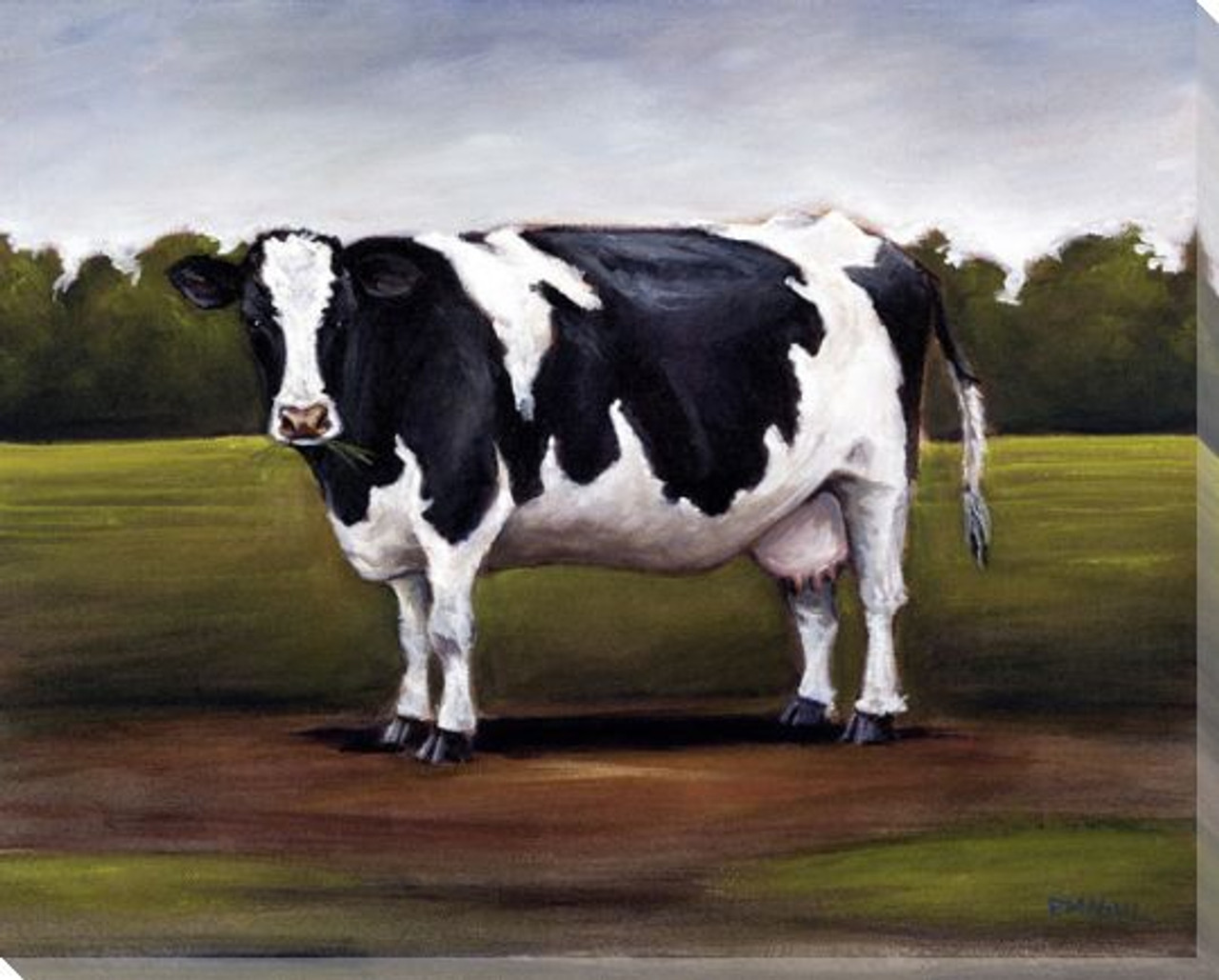 cow painting black and white