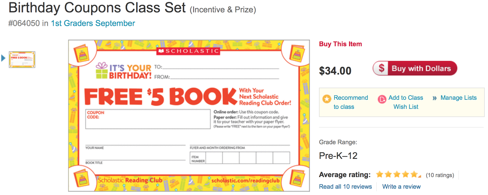 scholastic dollars promo code