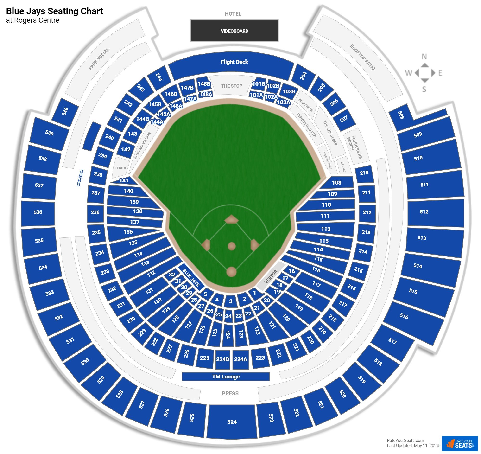rogers centre seating chart