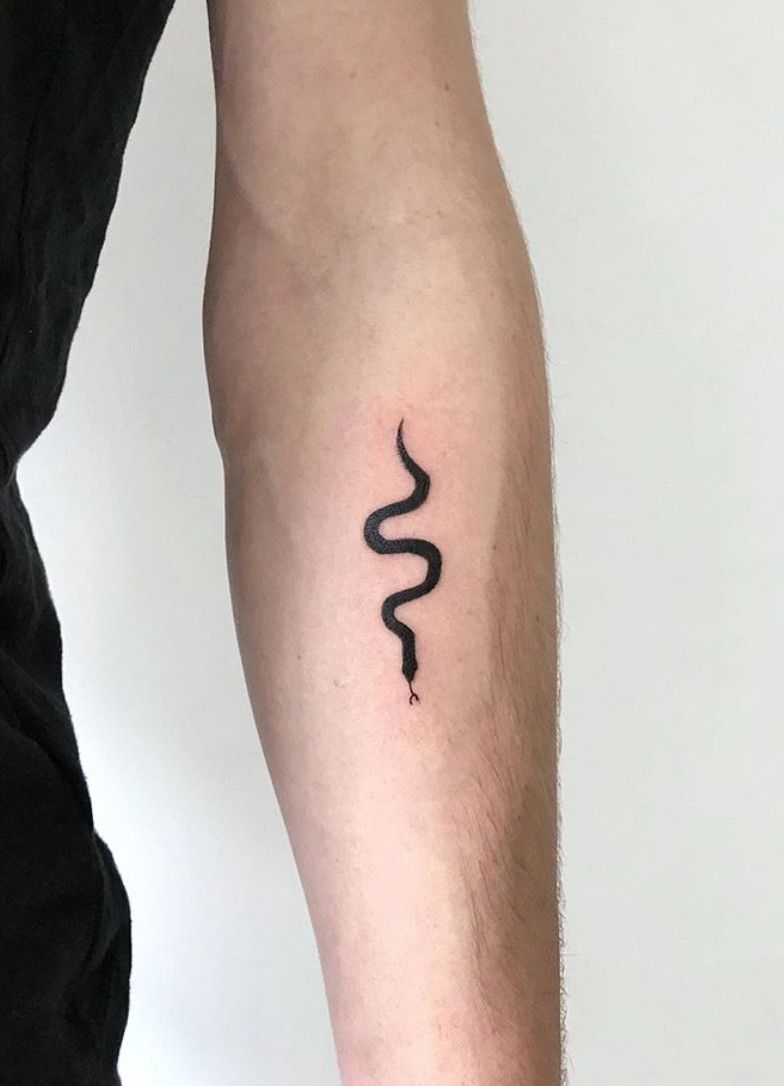 black small snake tattoo