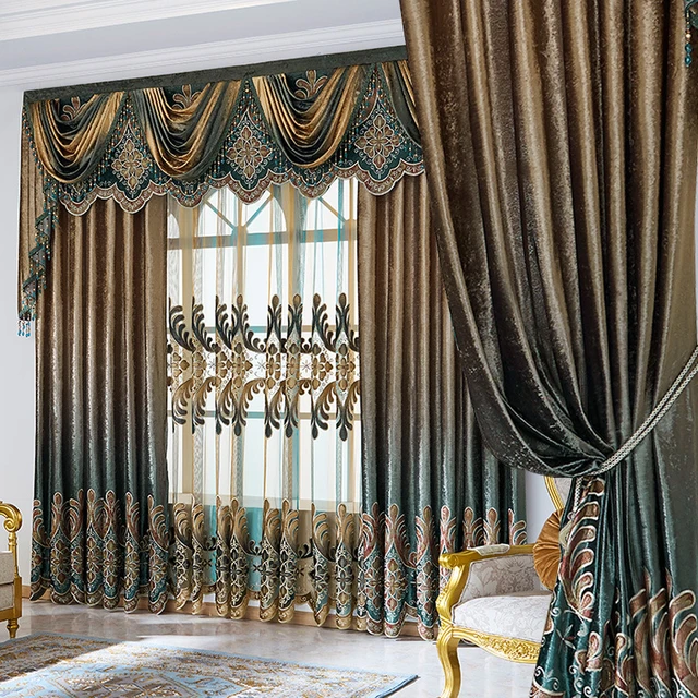 window valance and curtain