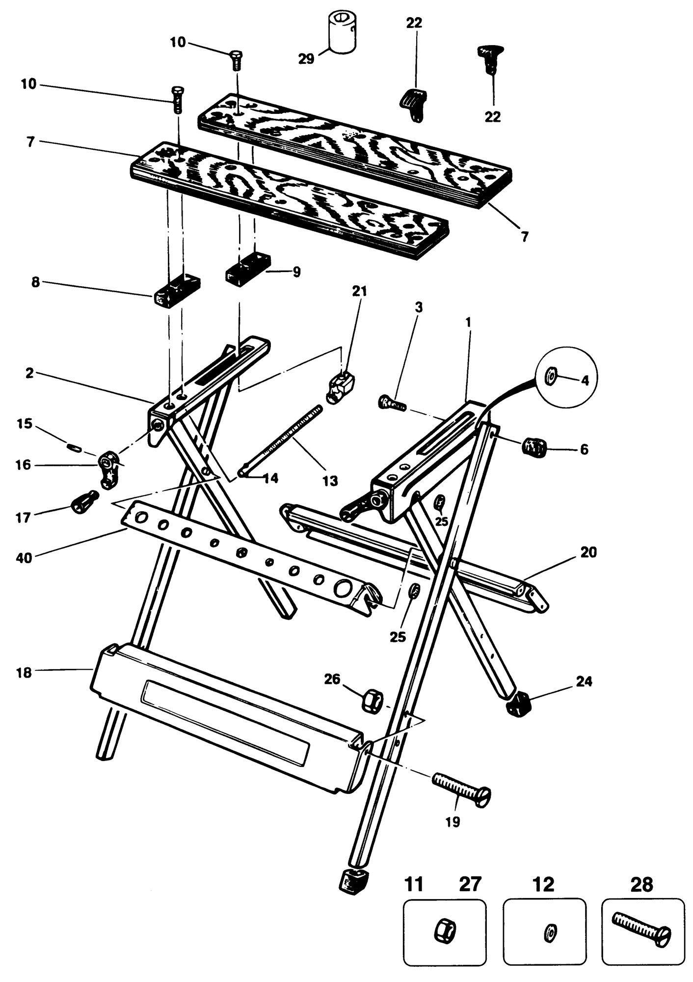 black and decker workmate replacement parts