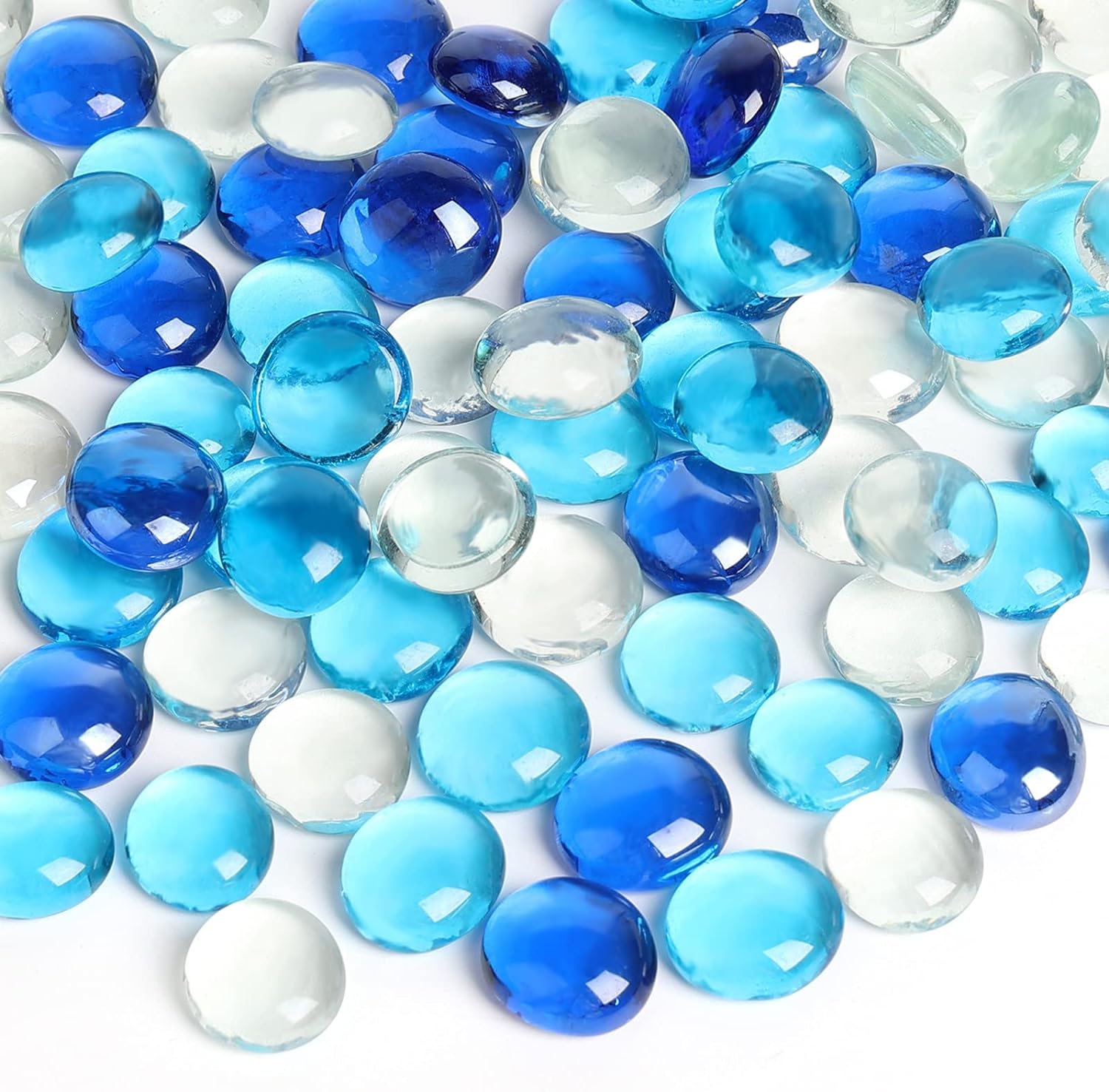 blue glass pebbles