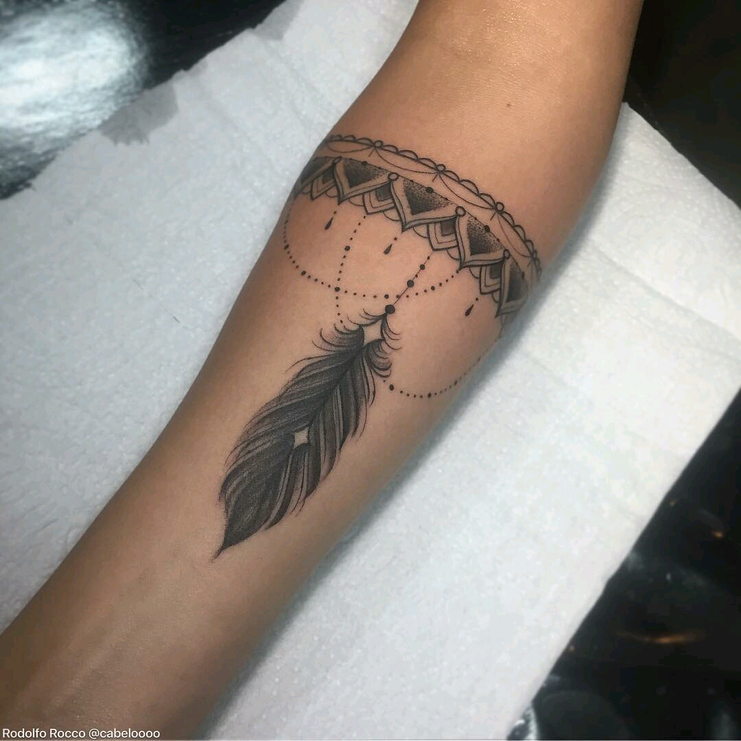 bracelet feather tattoo