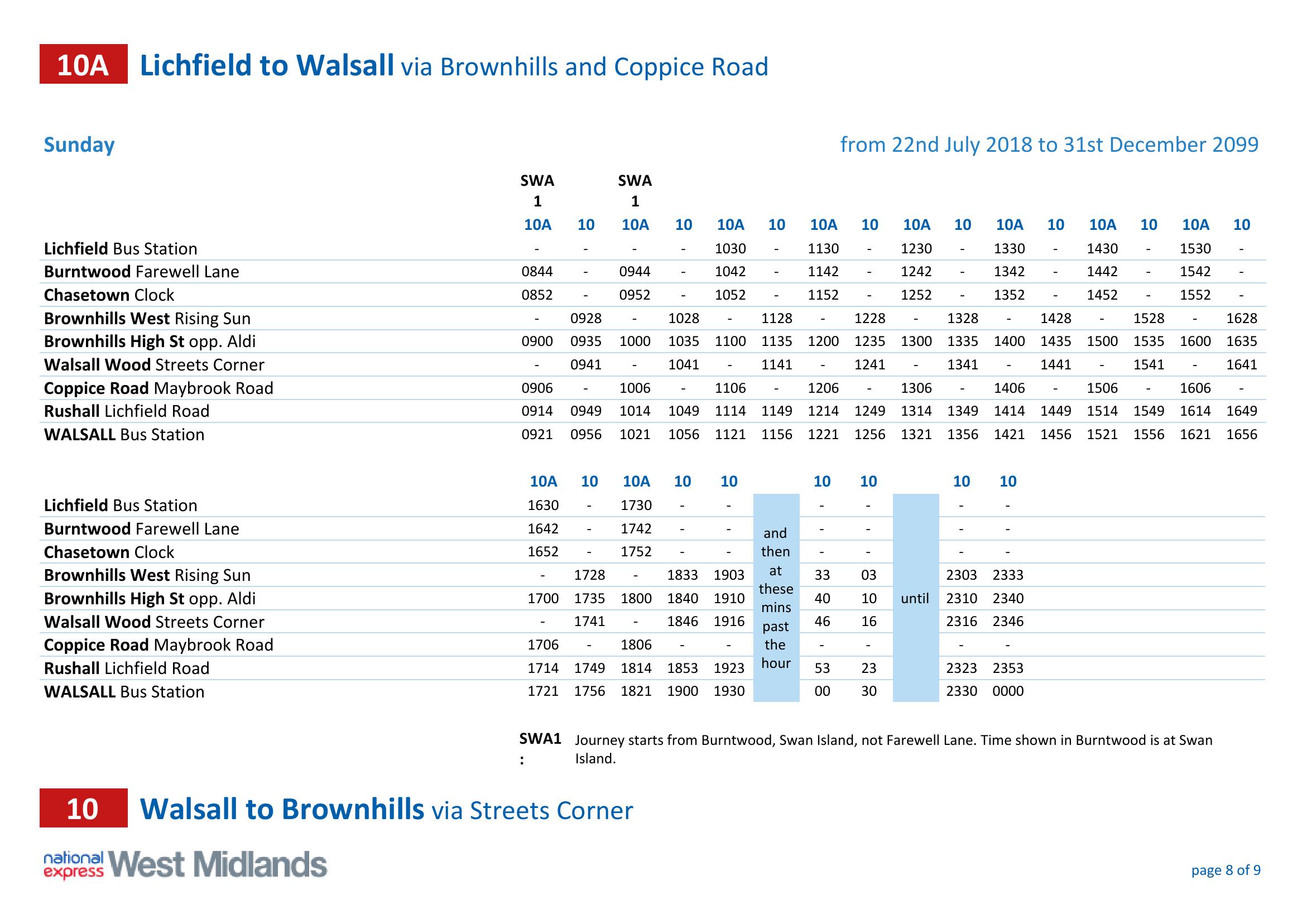 bus times to walsall