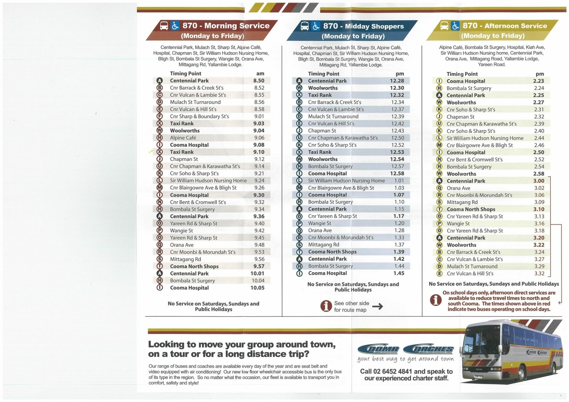 bus timetable canberra