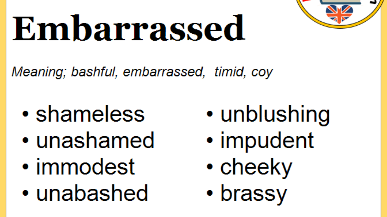 embarrassed antonym