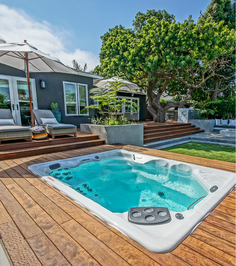 swim spa backyard designs