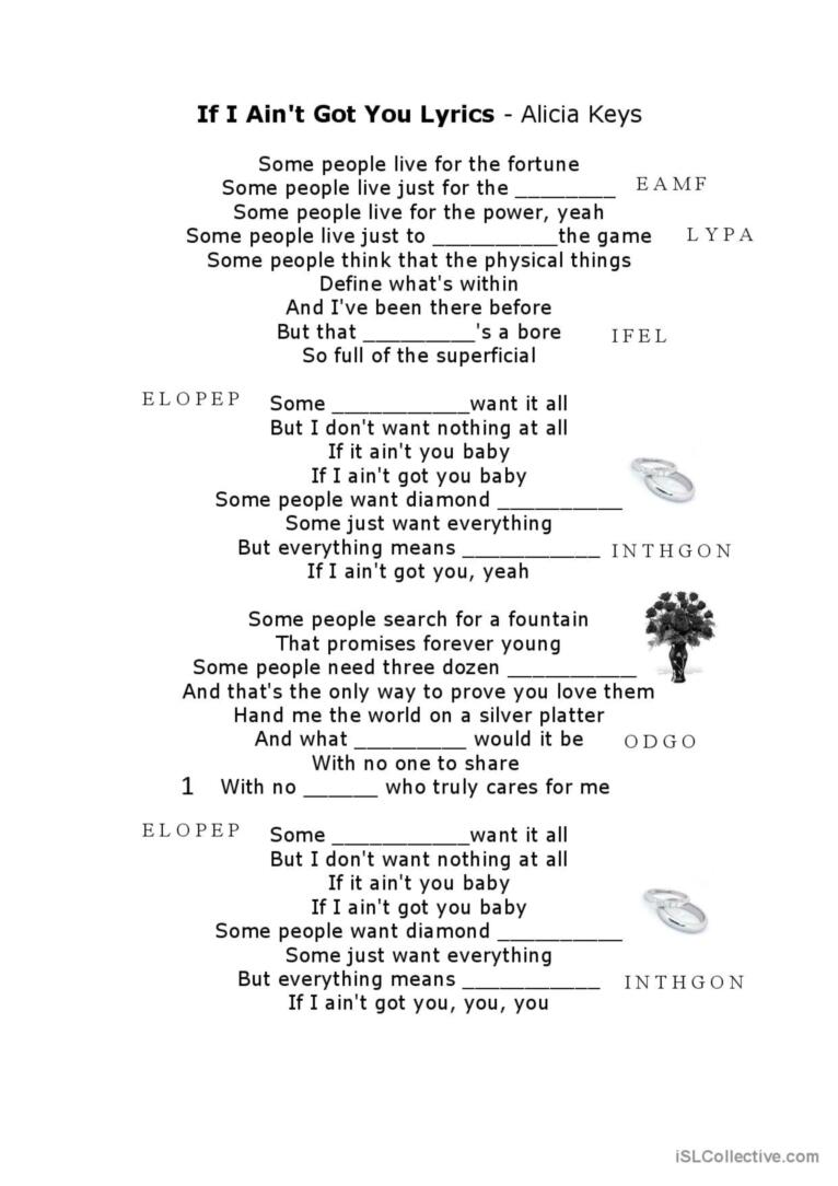 aint got you lyrics