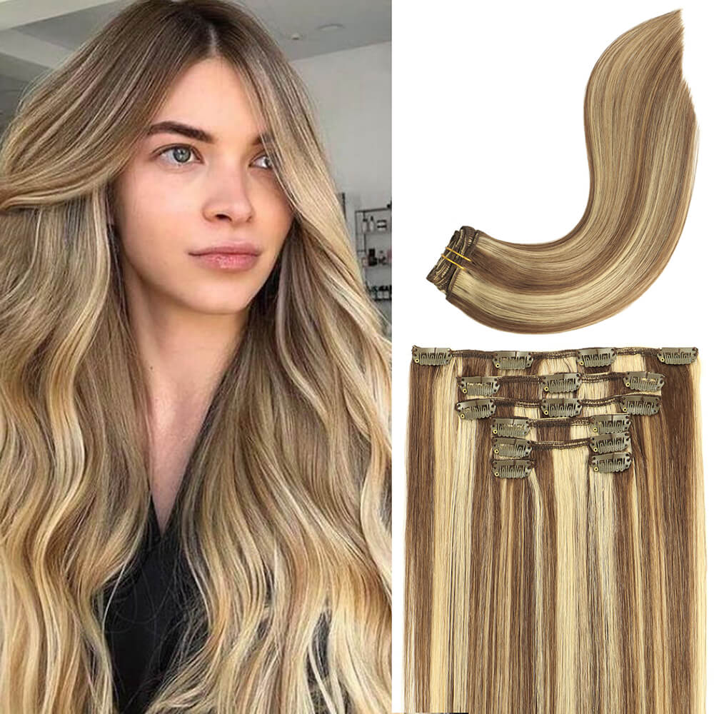 hair extensions brown blonde